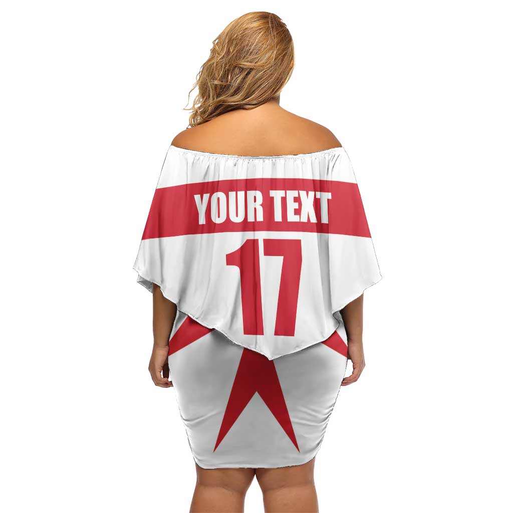 Custom Malta Rugby Off Shoulder Short Dress Maltese Cross