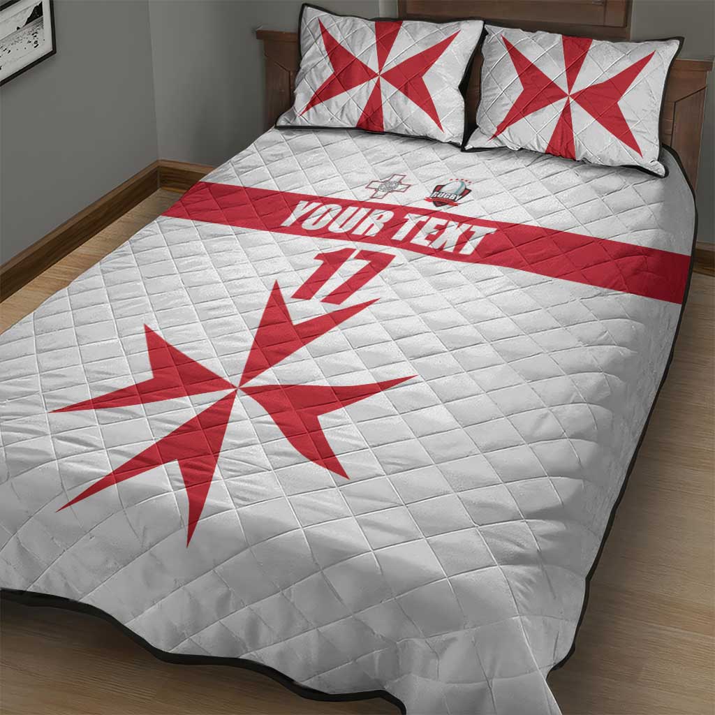 Custom Malta Rugby Quilt Bed Set Maltese Cross