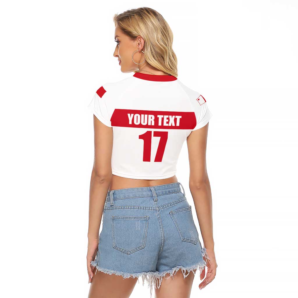 Custom Malta Rugby Raglan Cropped T Shirt Maltese Cross