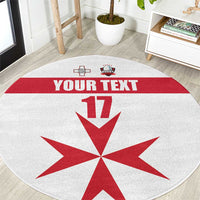 Custom Malta Rugby Round Carpet Maltese Cross
