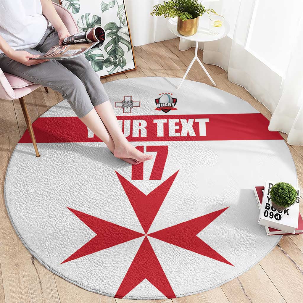 Custom Malta Rugby Round Carpet Maltese Cross