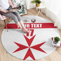 Custom Malta Rugby Round Carpet Maltese Cross