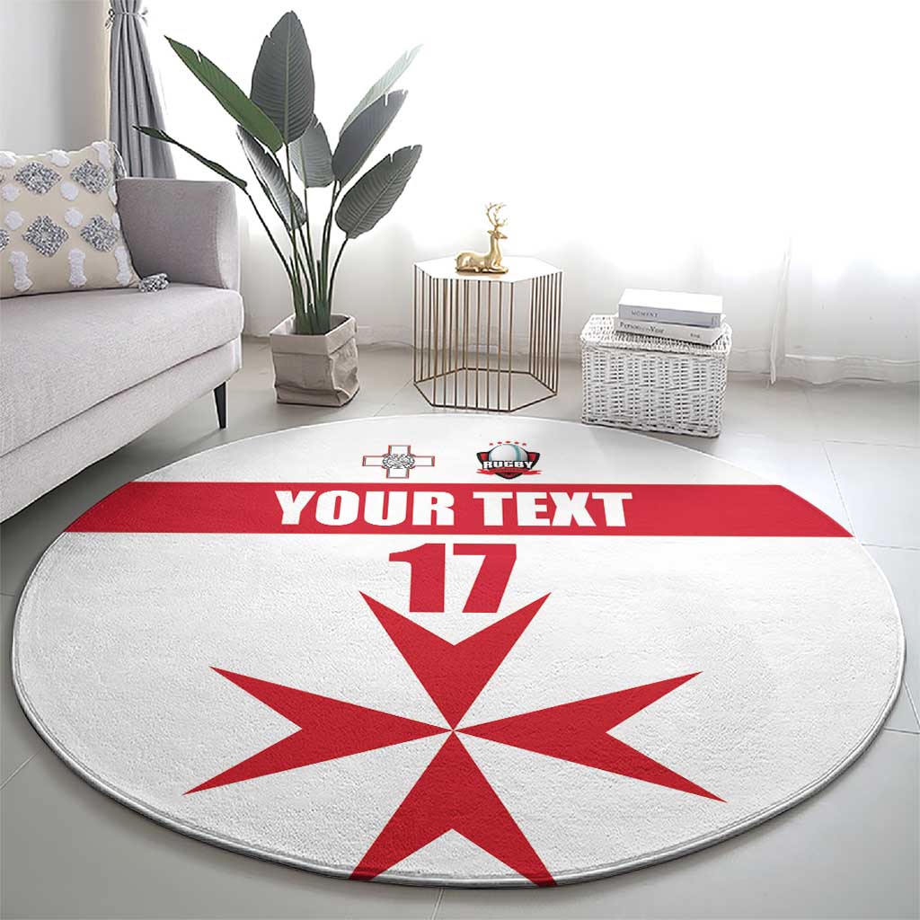 Custom Malta Rugby Round Carpet Maltese Cross