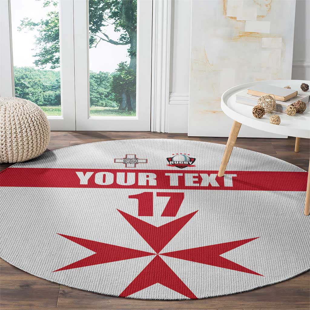 Custom Malta Rugby Round Carpet Maltese Cross