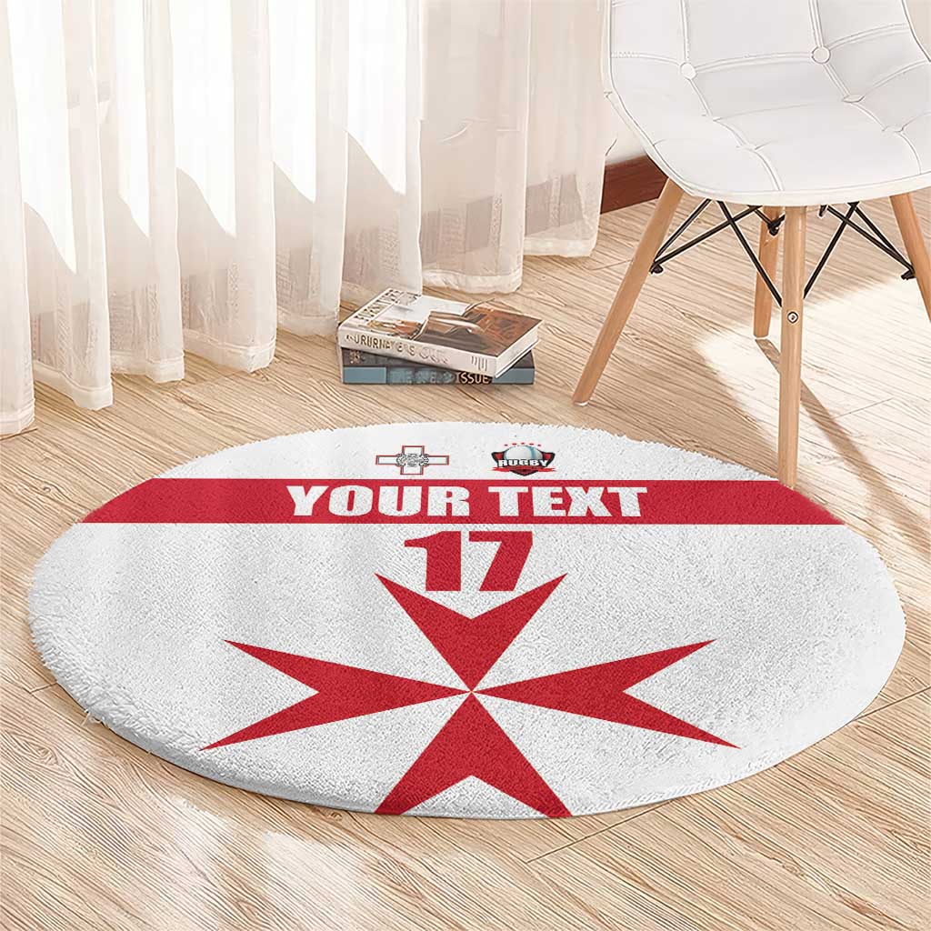 Custom Malta Rugby Round Carpet Maltese Cross
