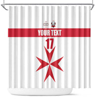 Custom Malta Rugby Shower Curtain Maltese Cross