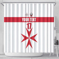 Custom Malta Rugby Shower Curtain Maltese Cross