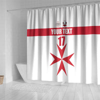 Custom Malta Rugby Shower Curtain Maltese Cross