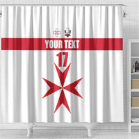 Custom Malta Rugby Shower Curtain Maltese Cross
