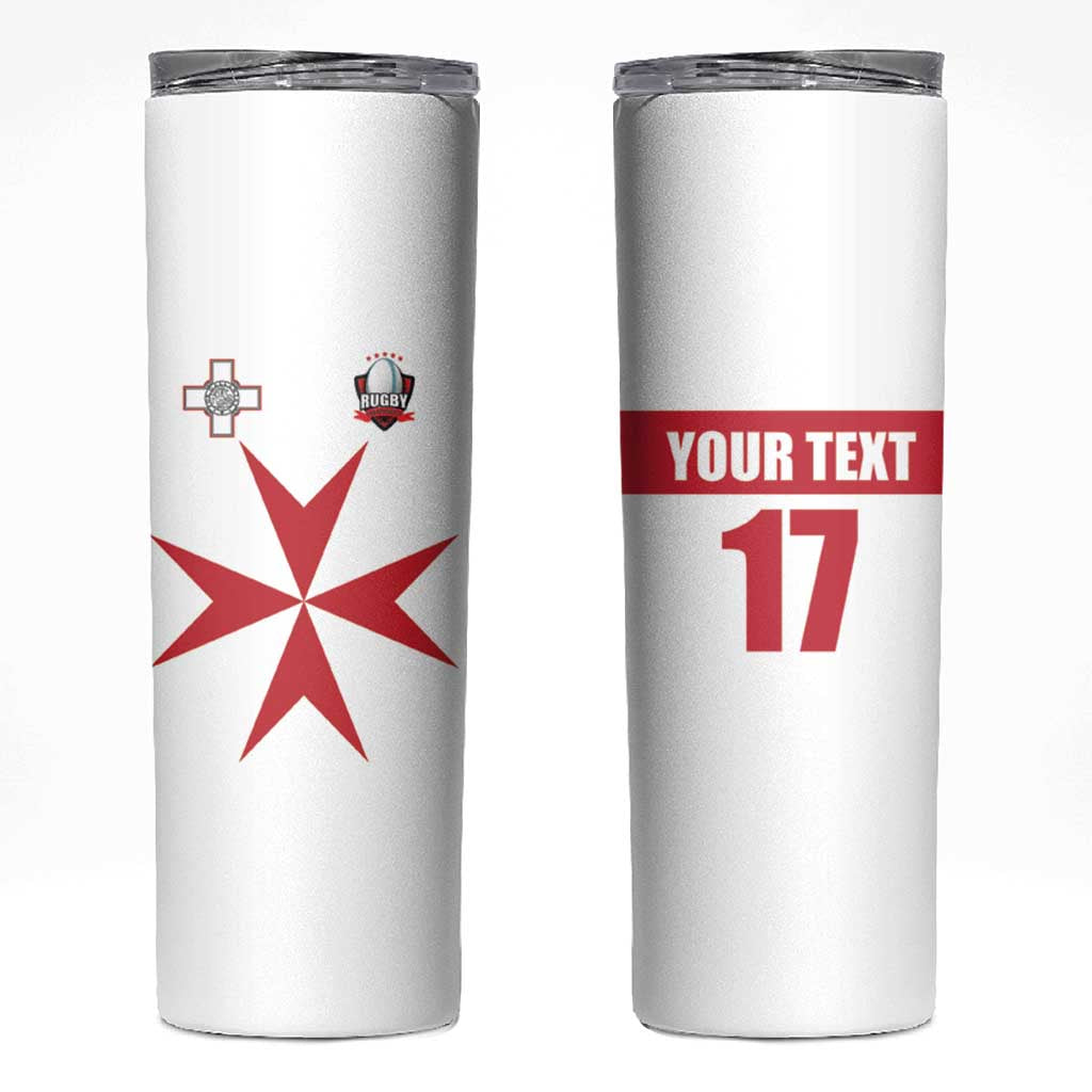 Custom Malta Rugby Skinny Tumbler Maltese Cross