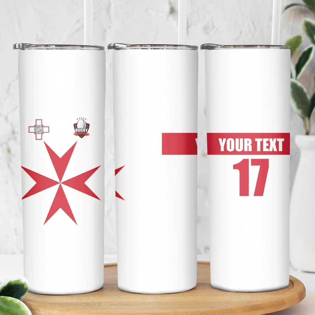 Custom Malta Rugby Skinny Tumbler Maltese Cross