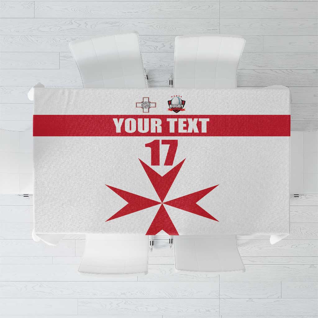 Custom Malta Rugby Tablecloth Maltese Cross