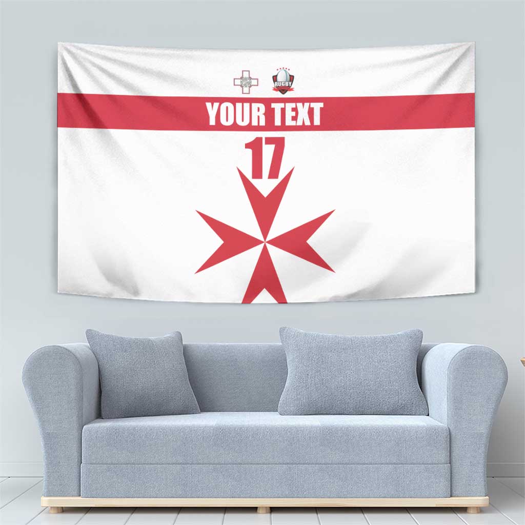 Custom Malta Rugby Tapestry Maltese Cross