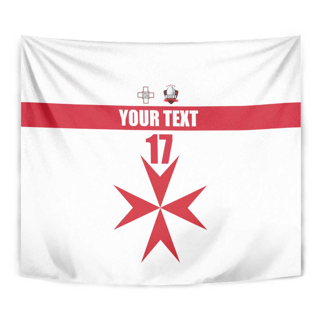 Custom Malta Rugby Tapestry Maltese Cross