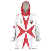 Custom Malta Rugby Wearable Blanket Hoodie Maltese Cross