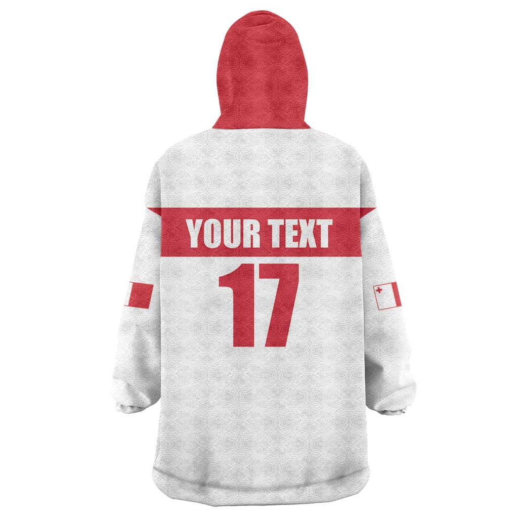 Custom Malta Rugby Wearable Blanket Hoodie Maltese Cross