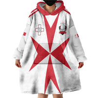 Custom Malta Rugby Wearable Blanket Hoodie Maltese Cross