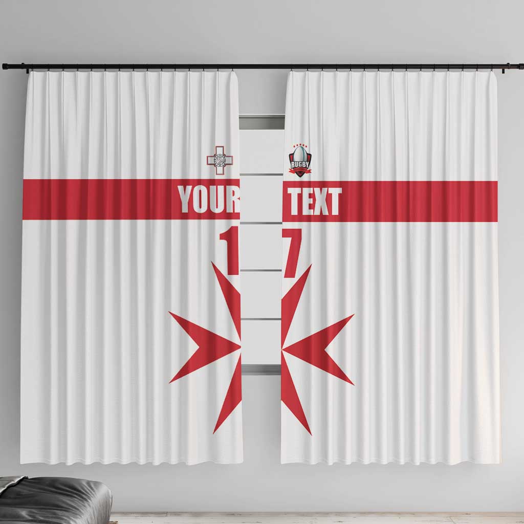 Custom Malta Rugby Window Curtain Maltese Cross
