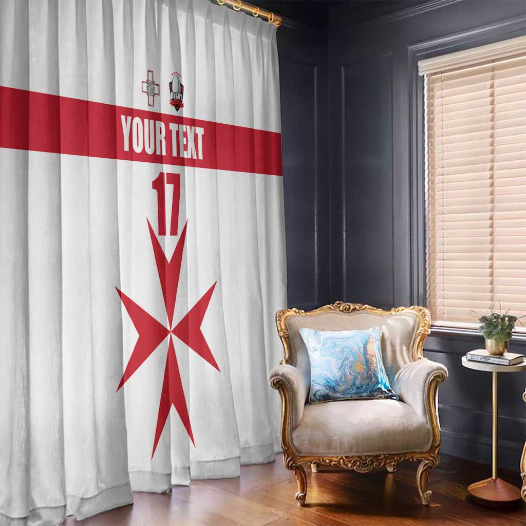 Custom Malta Rugby Window Curtain Maltese Cross