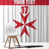 Custom Malta Rugby Window Curtain Maltese Cross