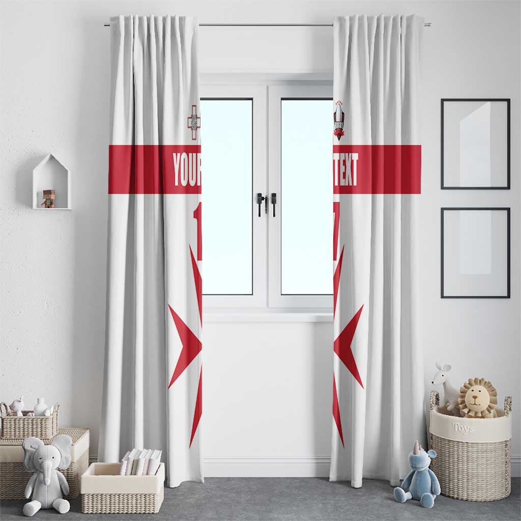 Custom Malta Rugby Window Curtain Maltese Cross