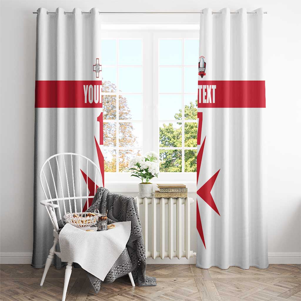 Custom Malta Rugby Window Curtain Maltese Cross