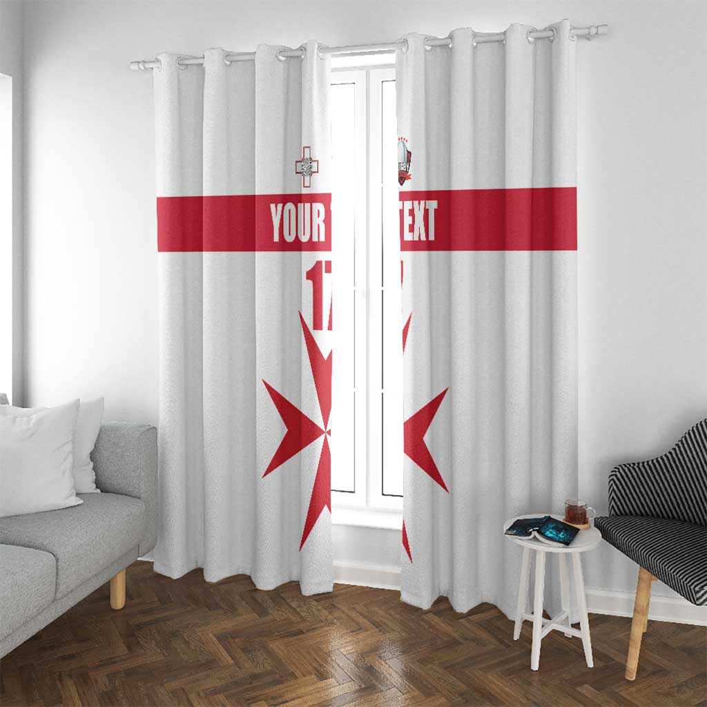 Custom Malta Rugby Window Curtain Maltese Cross