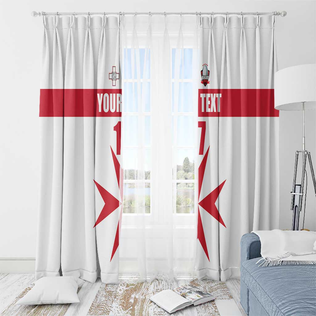 Custom Malta Rugby Window Curtain Maltese Cross