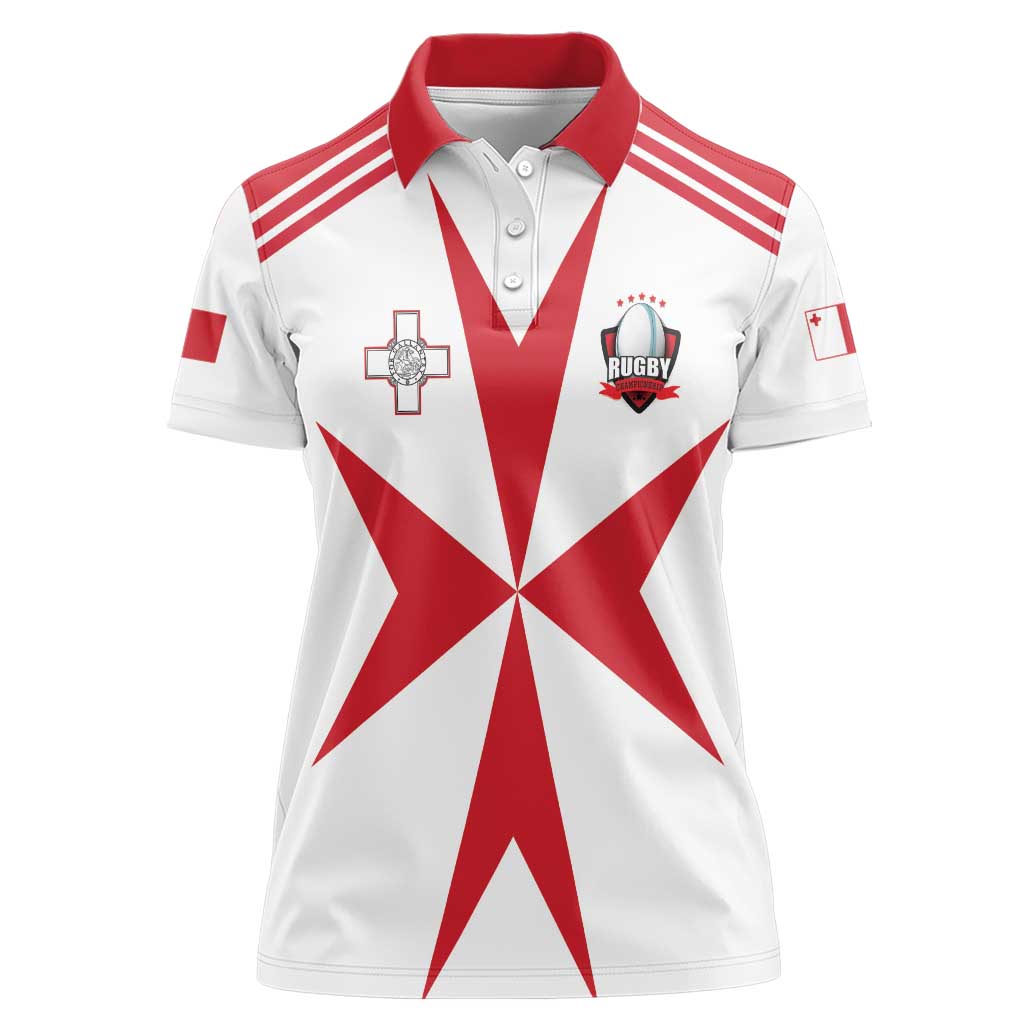 Custom Malta Rugby Women Polo Shirt Maltese Cross