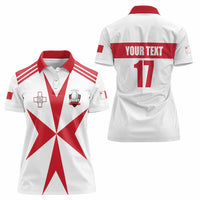 Custom Malta Rugby Women Polo Shirt Maltese Cross