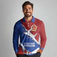 Russia 23th February Long Sleeve Polo Shirt Defender of the Fatherland Day LT17 - Wonder Print Shop