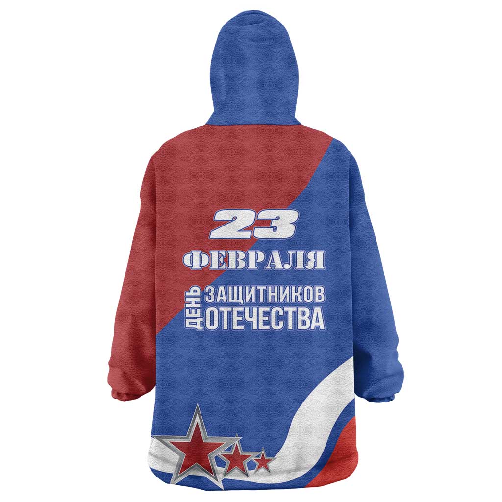 Russia 23th February Wearable Blanket Hoodie Defender of the Fatherland Day LT17 - Wonder Print Shop