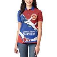 Russia 23th February Women Polo Shirt Defender of the Fatherland Day LT17 - Wonder Print Shop