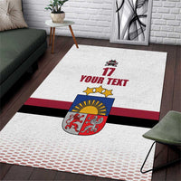 Custom Latvia Ice Hockey Champions Area Rug Come on Latvija White style