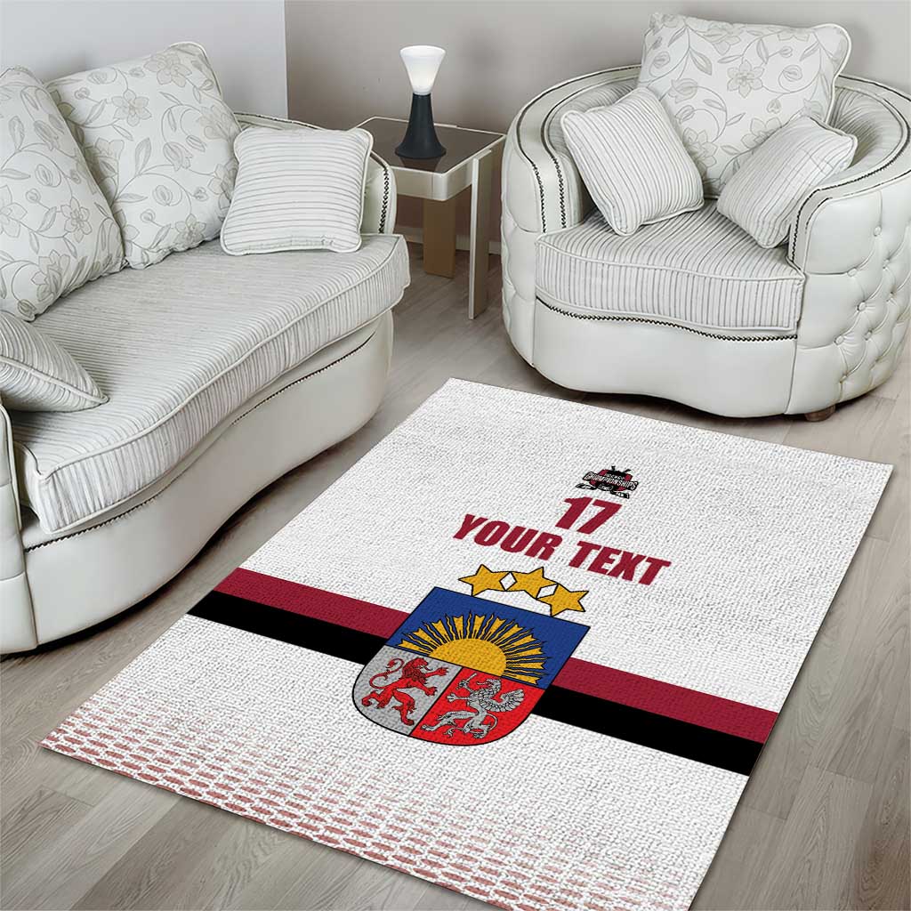 Custom Latvia Ice Hockey Champions Area Rug Come on Latvija White style