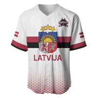 Custom Latvia Ice Hockey Champions Baseball Jersey Come on Latvija White style