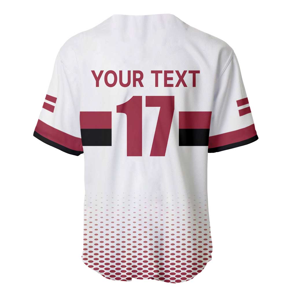 Custom Latvia Ice Hockey Champions Baseball Jersey Come on Latvija White style