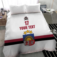 Custom Latvia Ice Hockey Champions Bedding Set Come on Latvija White style