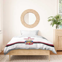Custom Latvia Ice Hockey Champions Bedding Set Come on Latvija White style