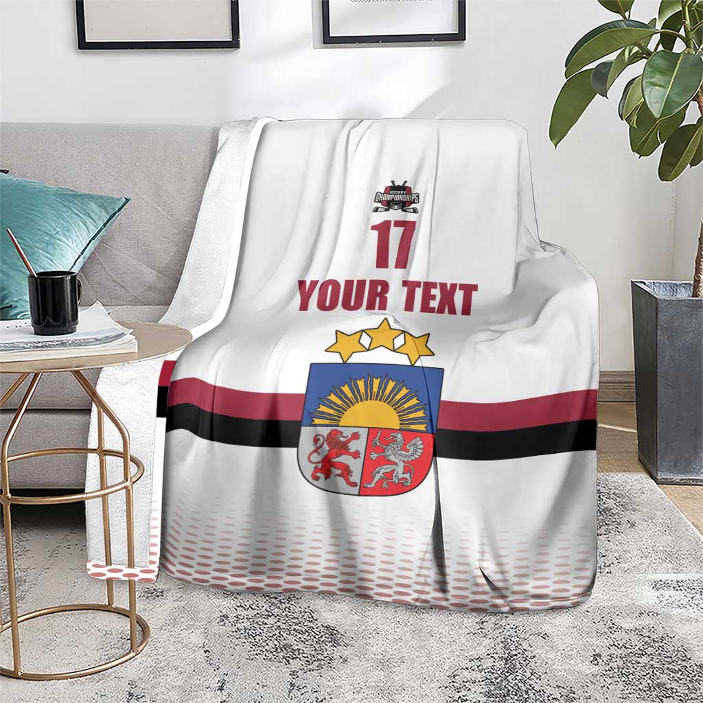 Custom Latvia Ice Hockey Champions Blanket Come on Latvija White style