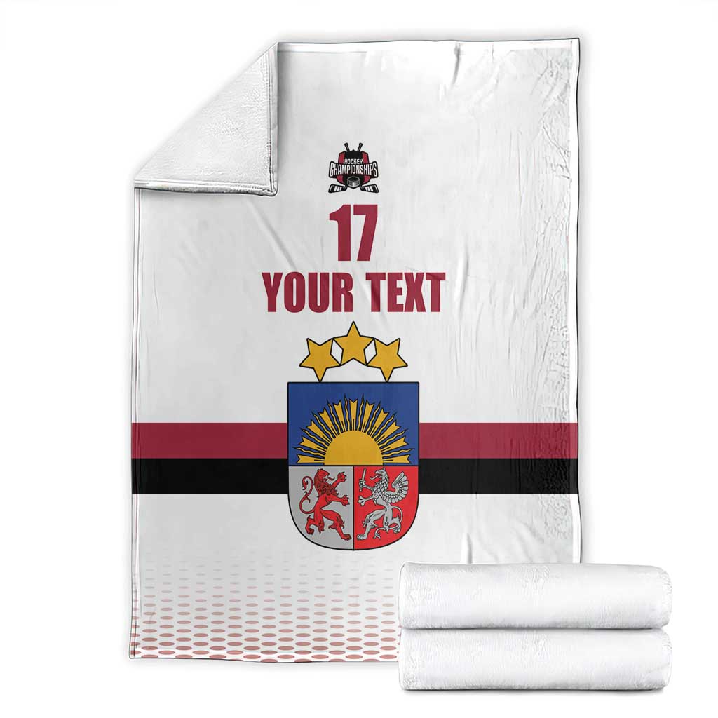 Custom Latvia Ice Hockey Champions Blanket Come on Latvija White style
