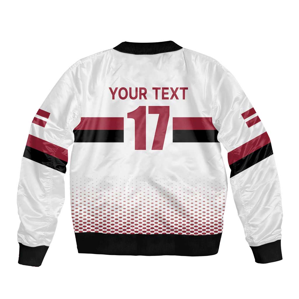 Custom Latvia Ice Hockey Champions Bomber Jacket Come on Latvija White style