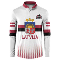 Custom Latvia Ice Hockey Champions Button Sweatshirt Come on Latvija White style