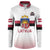 Custom Latvia Ice Hockey Champions Button Sweatshirt Come on Latvija White style
