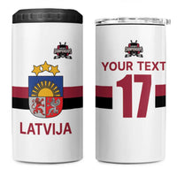 Custom Latvia Ice Hockey Champions 4 in 1 Can Cooler Tumbler Come on Latvija White style