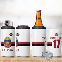 Custom Latvia Ice Hockey Champions 4 in 1 Can Cooler Tumbler Come on Latvija White style