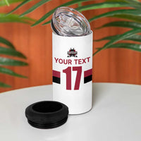 Custom Latvia Ice Hockey Champions 4 in 1 Can Cooler Tumbler Come on Latvija White style