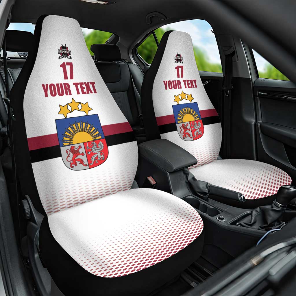 Custom Latvia Ice Hockey Champions Car Seat Cover Come on Latvija White style