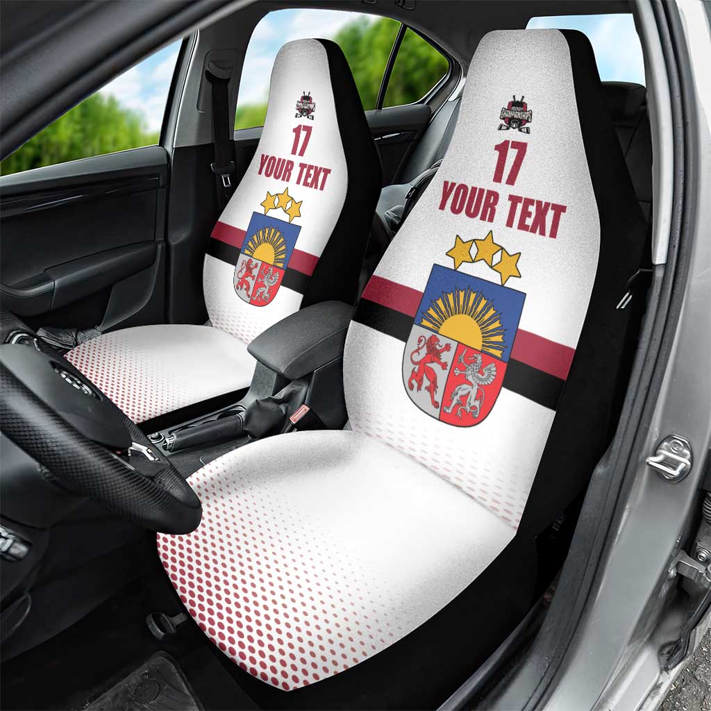 Custom Latvia Ice Hockey Champions Car Seat Cover Come on Latvija White style