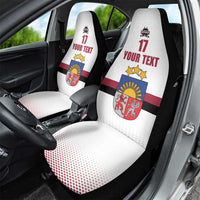 Custom Latvia Ice Hockey Champions Car Seat Cover Come on Latvija White style